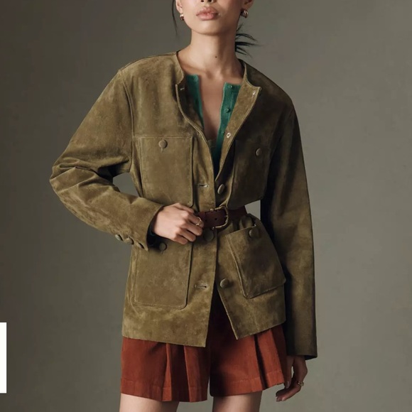 BLANKNYC Real Suede Collarless Jacket - Picture 1 of 4